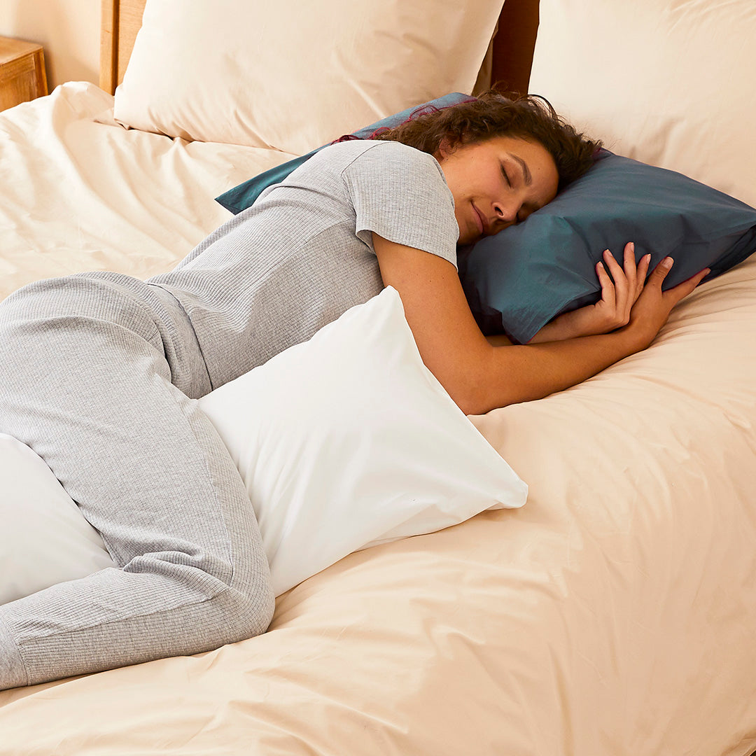 La taie de traversin wonderpilo en percale de coton bio - Beige