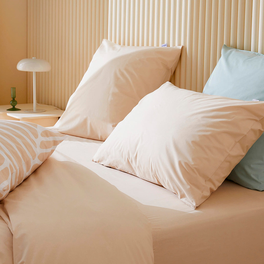 Le drap-housse en percale de coton bio - Beige