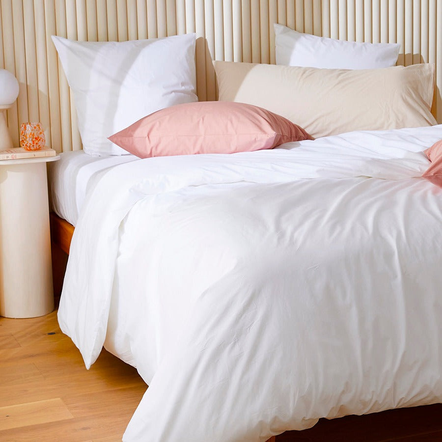 La housse de couette en percale de coton bio - Blanc
