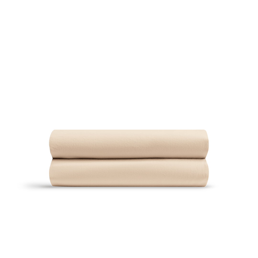 Le drap-housse en satin de coton bio - Beige