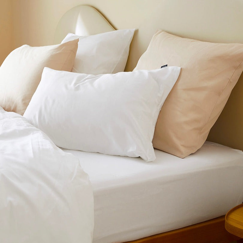 Le drap-housse en satin de coton bio - Blanc