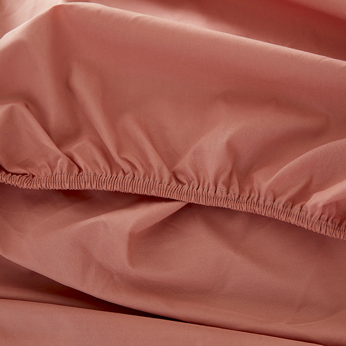 Le drap-housse enfant en percale de coton bio - Bois de rose