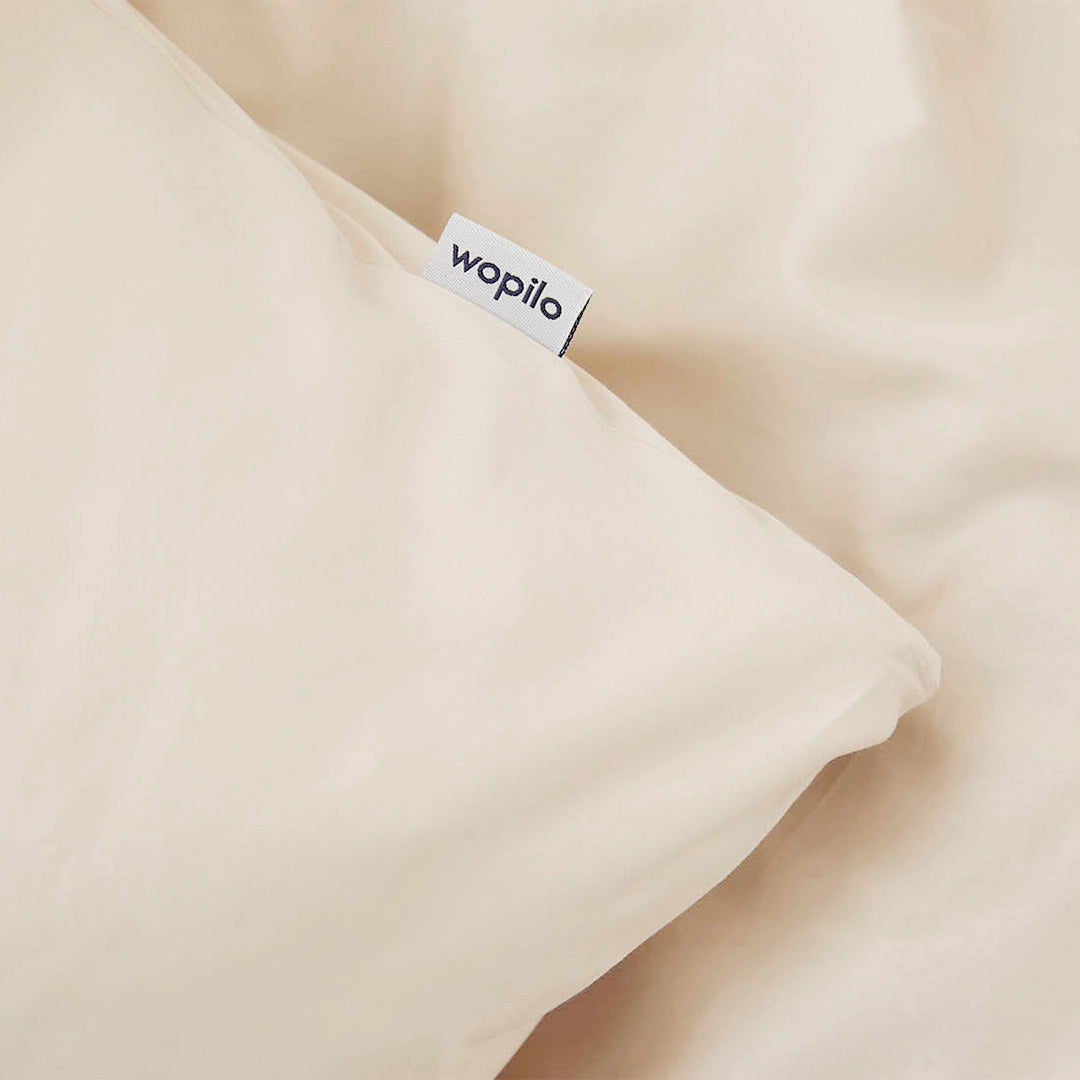 La housse de couette en satin de coton bio - Beige