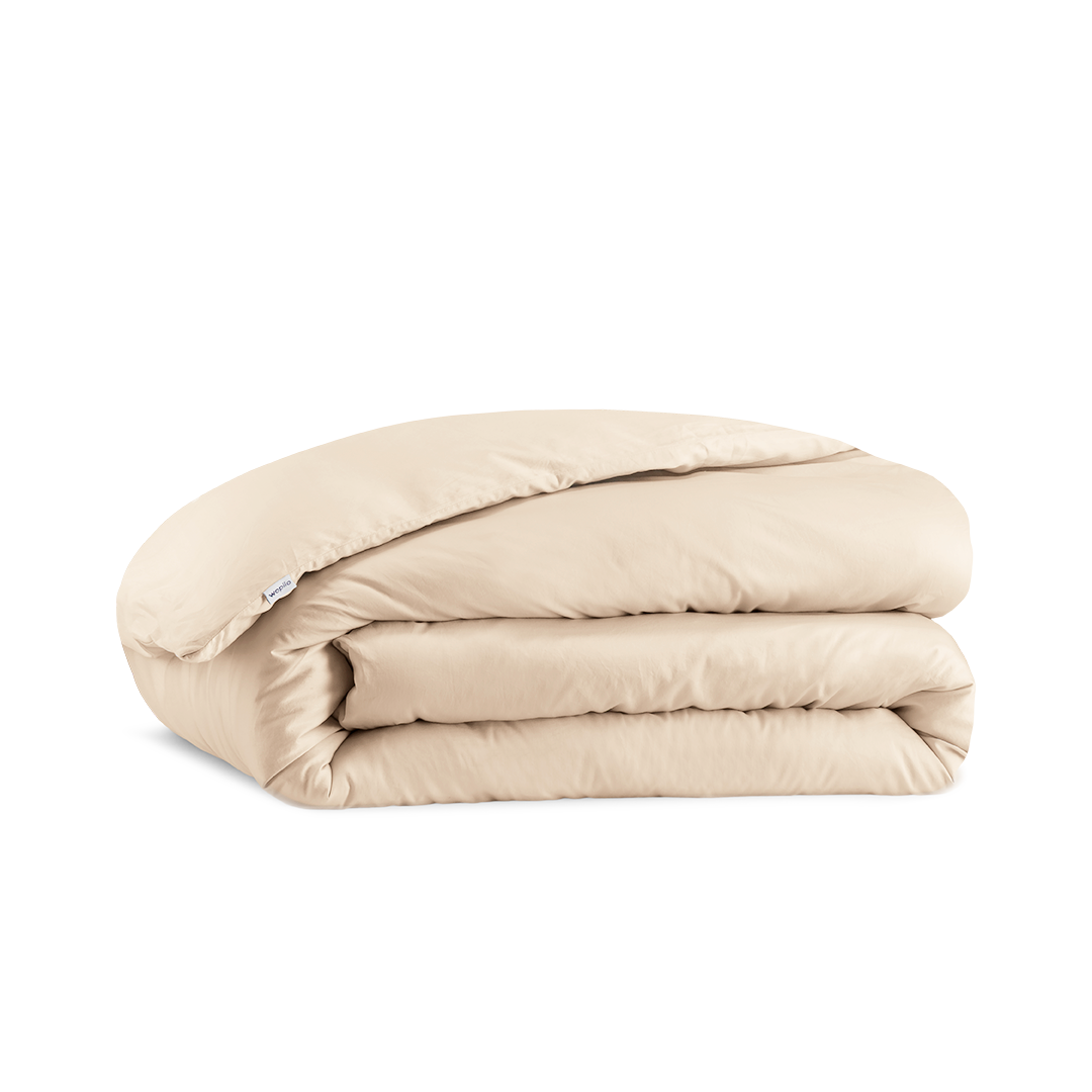 La housse de couette en satin de coton bio - Beige