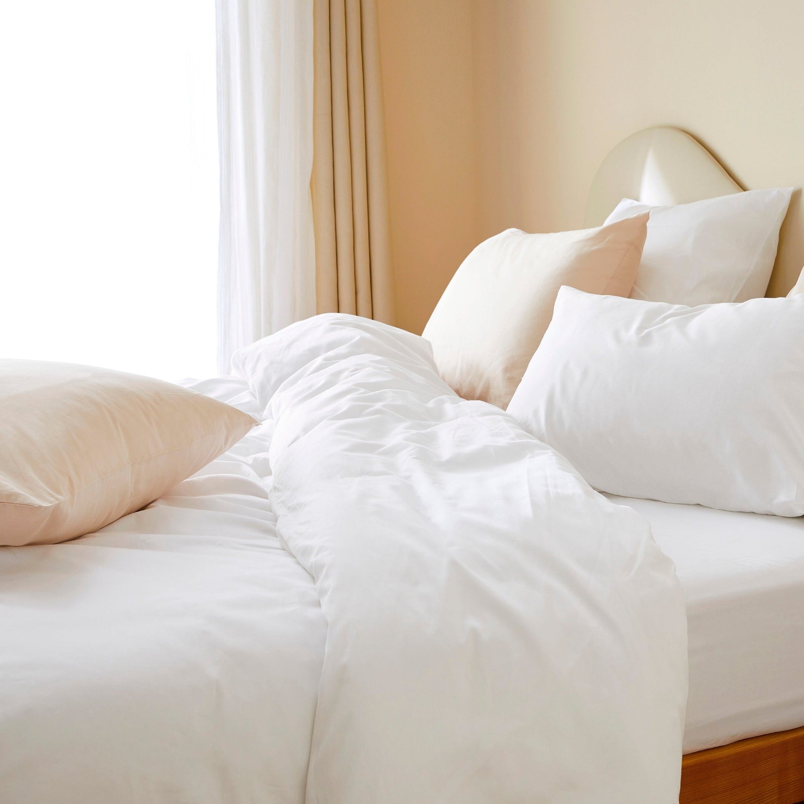La housse de couette en satin de coton bio - Blanc