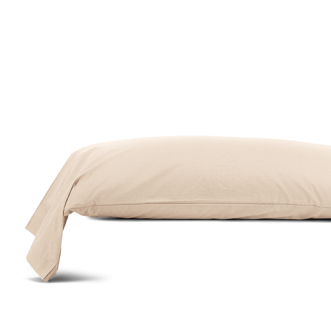 La taie de traversin en percale de coton bio - Beige