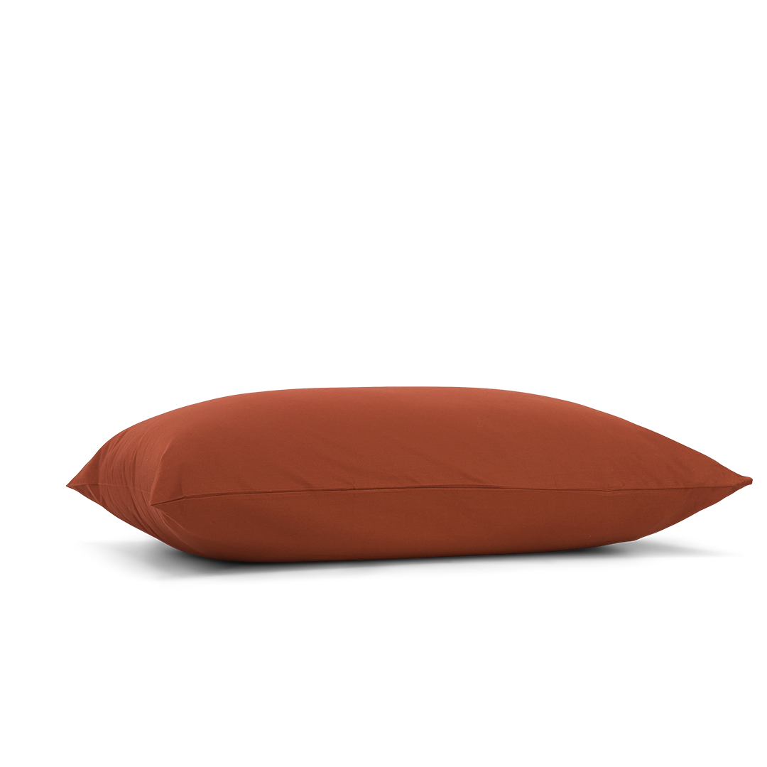 La taie du oli max en percale de coton bio - Terracotta