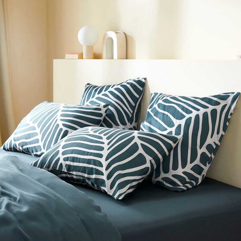 2 taies d'oreiller en Tencel™ - Dunes bleu ardoise