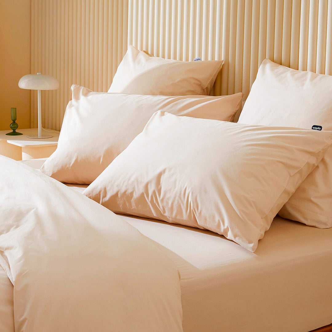 Le drap-housse en percale de coton bio - Beige
