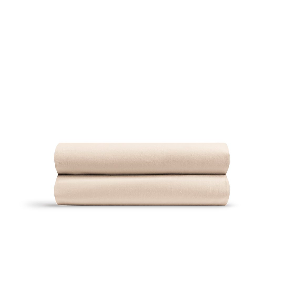 Le drap-housse en percale de coton bio - Beige