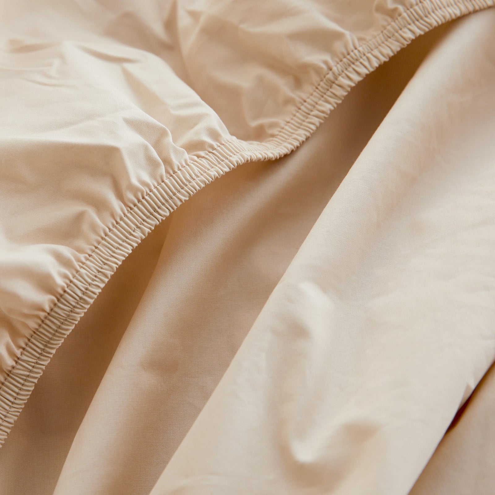 Le drap-housse en percale de coton bio - Beige