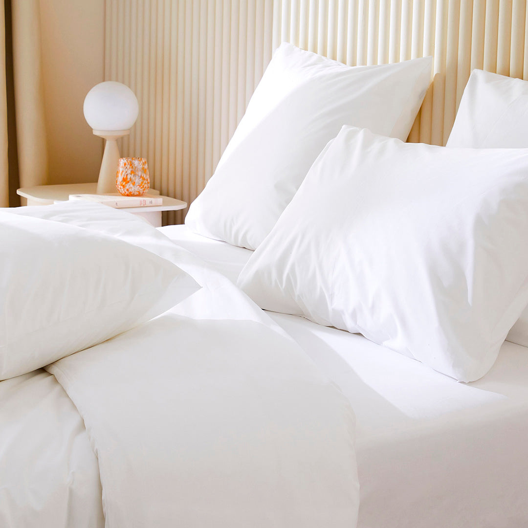 La taie d'oreiller en percale de coton bio - Blanc