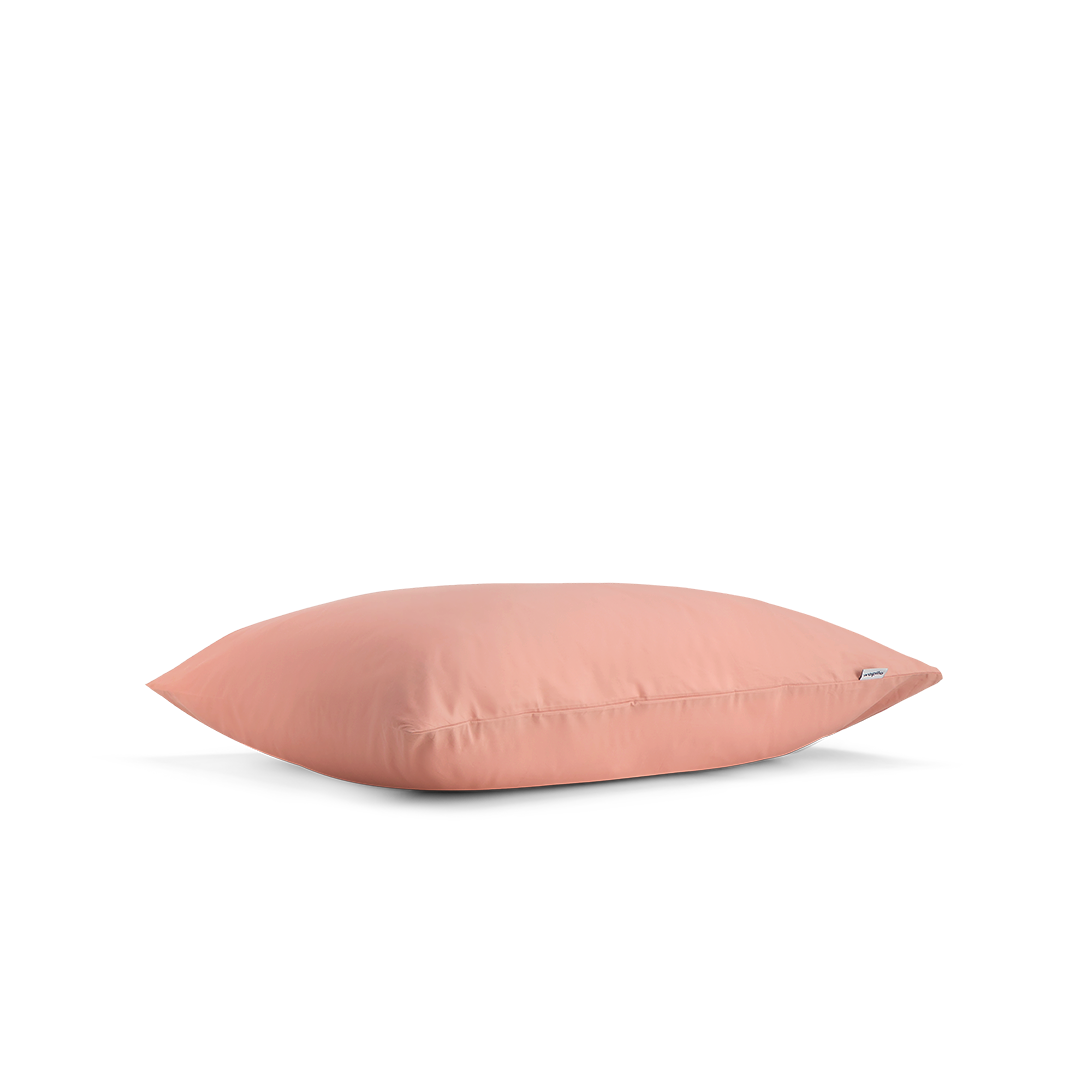 La taie d'oreiller en percale de coton bio - Bois de rose